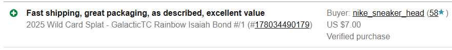 Basement Hits eBay feedback screenshot 1
