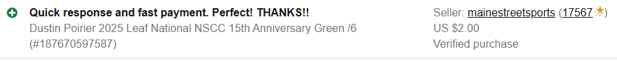 Basement Hits eBay feedback screenshot 43